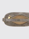 metal dots suede calfskin shoulder bag with adjustable handle