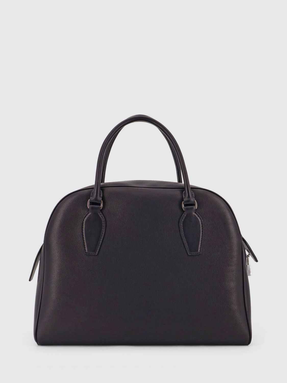 india bowling bag in calf leather with double handle and charm