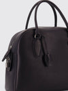 india bowling bag in calf leather with double handle and charm