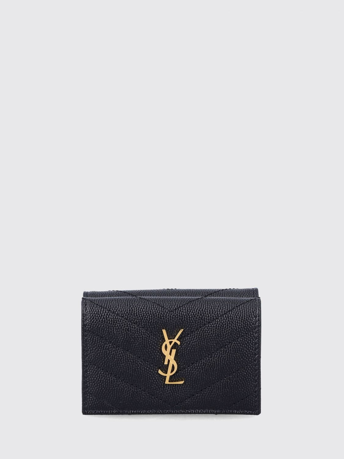 SAINT LAURENT OS cassandre grained leather wallet with ysl monogram