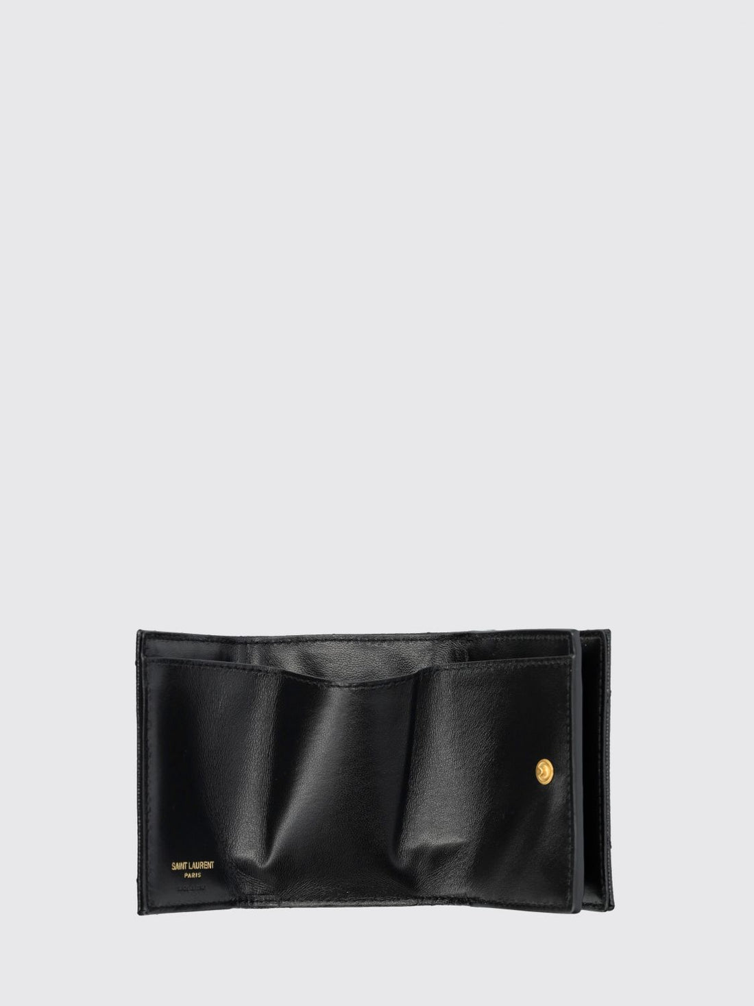 SAINT LAURENT OS cassandre grained leather wallet with ysl monogram