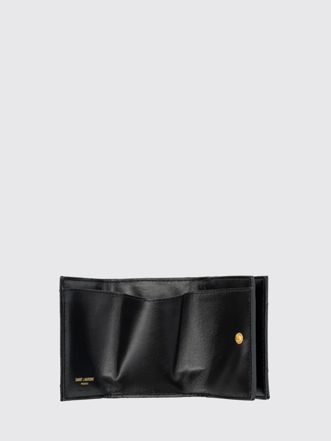 cassandre grained leather wallet with ysl monogram