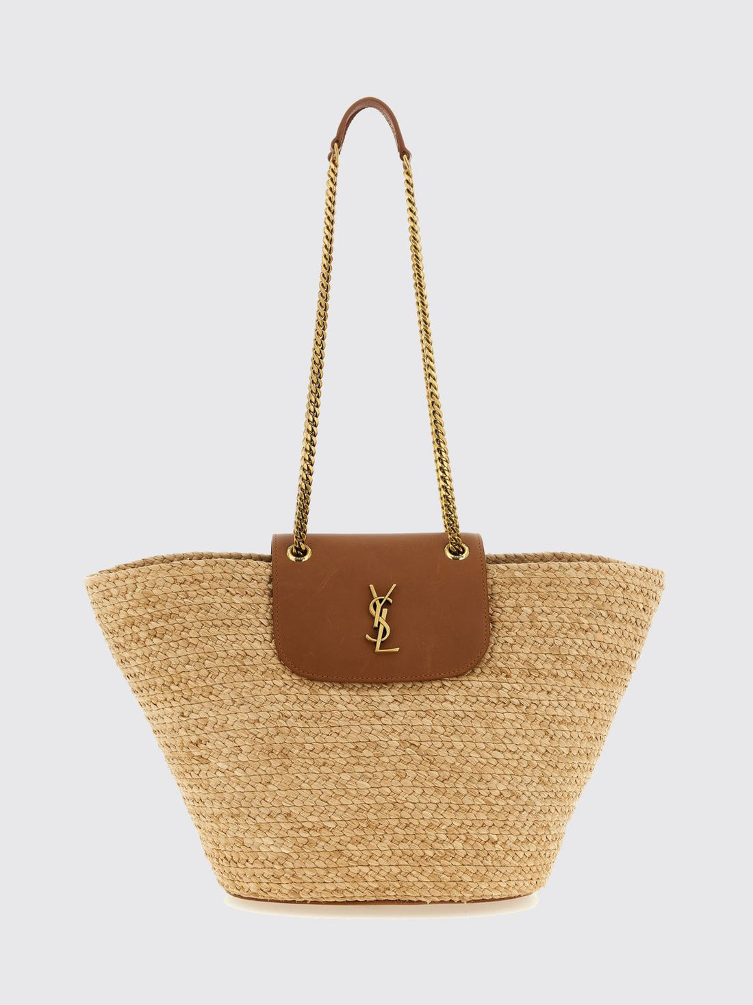 SAINT LAURENT OS manon mini bag in woven raffia with ysl monogram