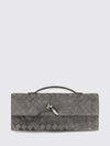 andiamo intrecciato suede leather clutch