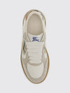 terrace leather and suede sneakers with vintage check motif