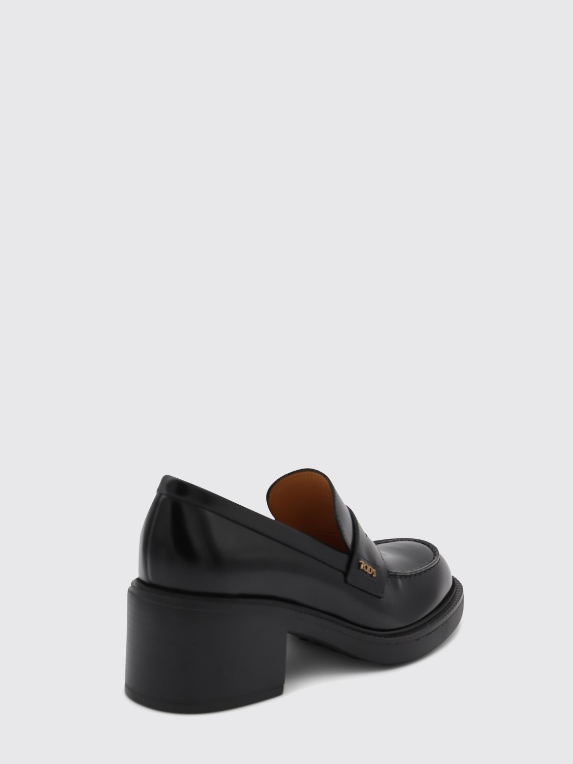 calfskin penny loafers with a medium heel