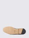 flat smooth leather loafers with metallic logo