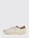 super-star leather sneakers with glitter logo and distressed effect