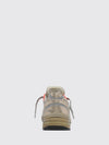 dad-star laminated leather and mesh distressed trainers