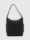 t timeless grained leather shoulder bag with zip closure