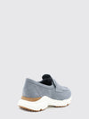 suede loafers with penny bar and rubber sole