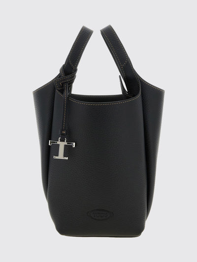 small hammered leather bucket bag with removable shoulder strap