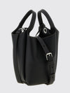 small hammered leather bucket bag with removable shoulder strap