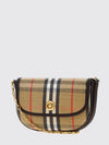 highlands mini vintage check crossbody bag in linen and cotton
