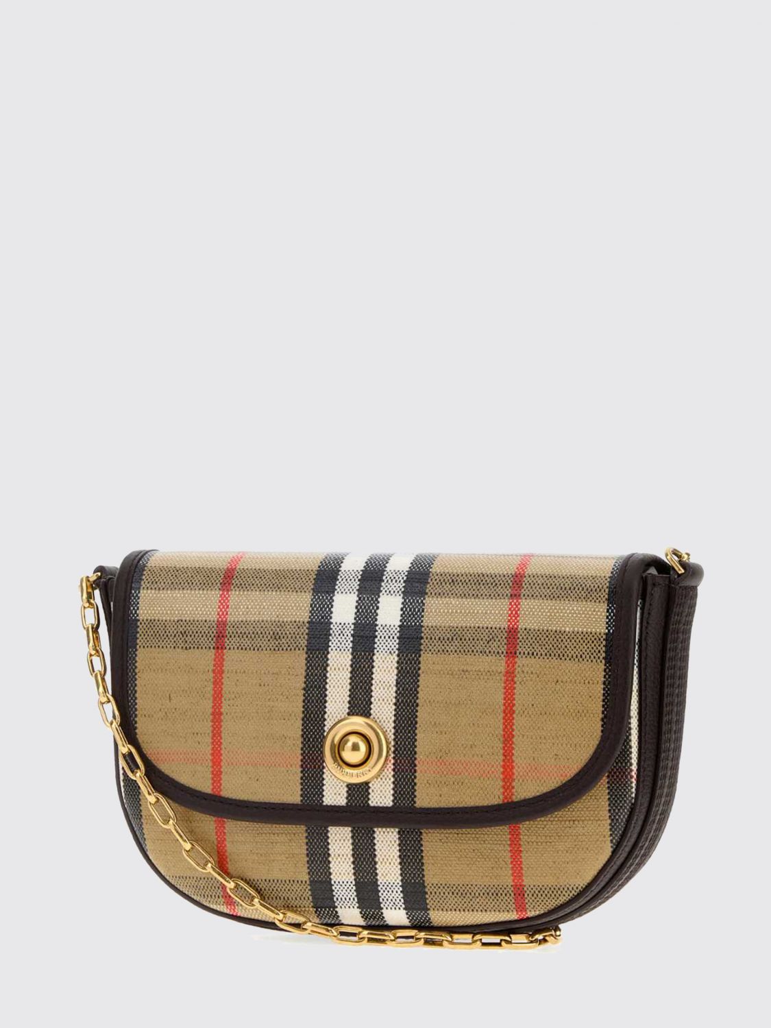 highlands mini vintage check crossbody bag in linen and cotton