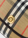 highlands mini vintage check crossbody bag in linen and cotton