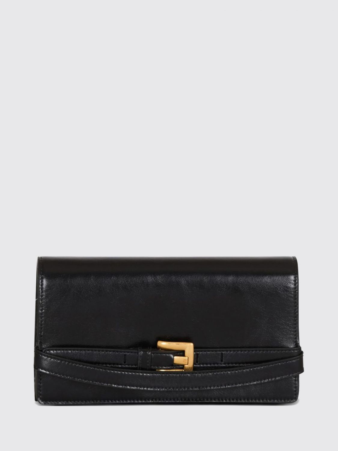 smooth leather mini top handle bag with pb monogram and removable strap