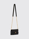 smooth leather mini top handle bag with pb monogram and removable strap