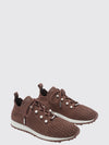 veles low-top sneakers in lurex knit with monogram and faux pearls