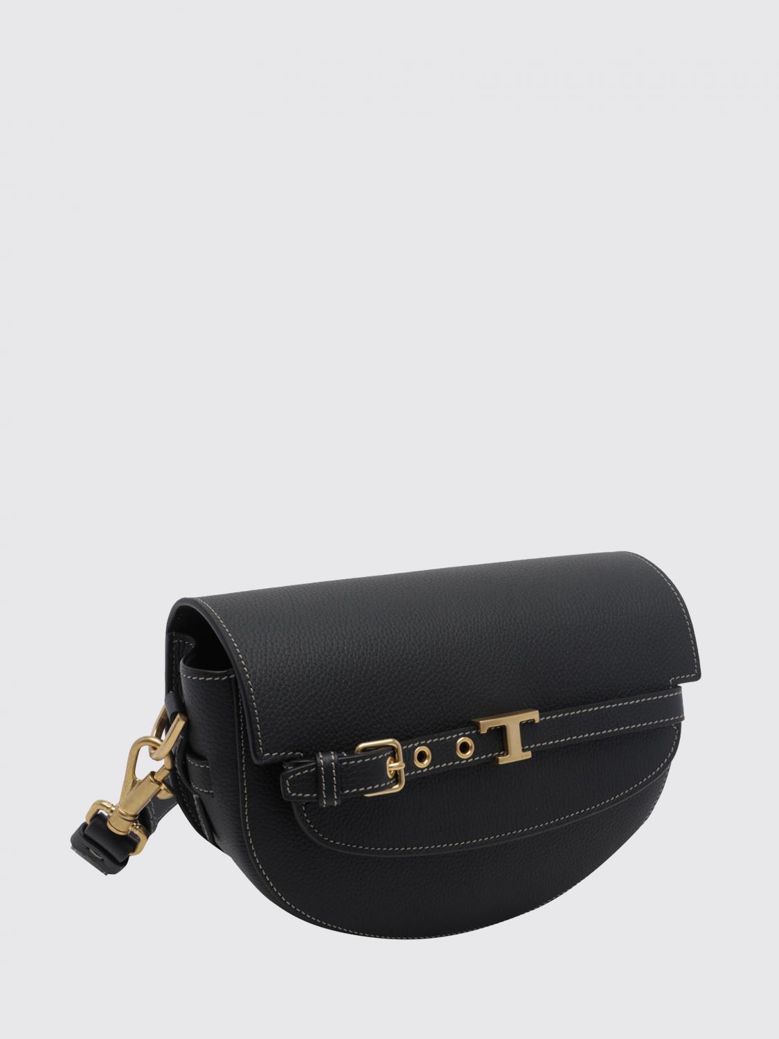 t signature half-moon grained leather mini bag with logo