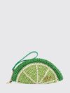 chloé tropicus lime slice crochet cotton clutch with handle