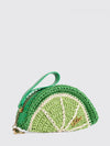 chloé tropicus lime slice crochet cotton clutch with handle