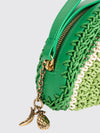 chloé tropicus lime slice crochet cotton clutch with handle