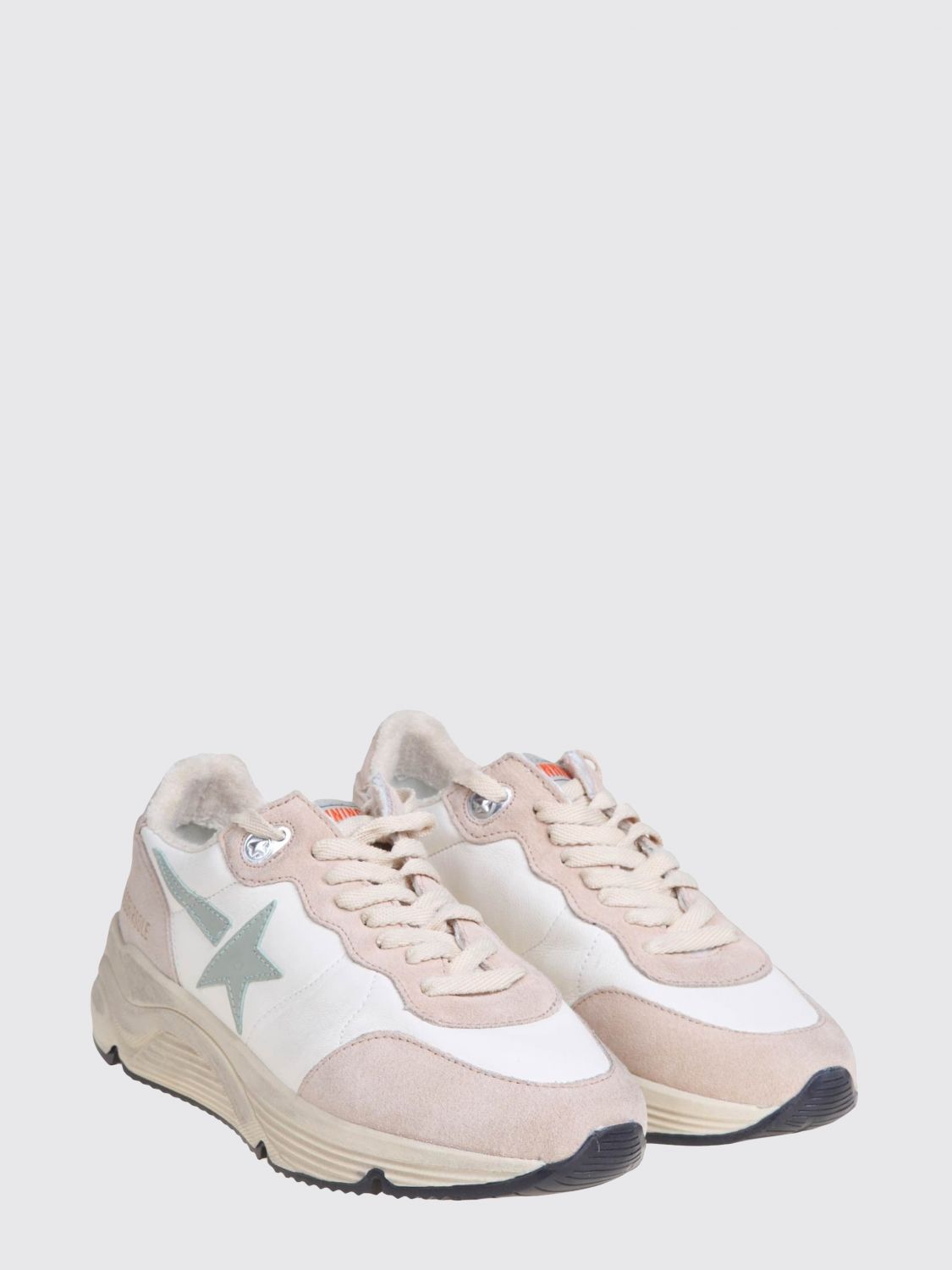running sole smooth and suede calfskin sneakers with logo