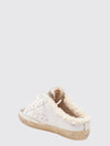 super-star calfskin leather sabot sneakers with open heel and wool interior