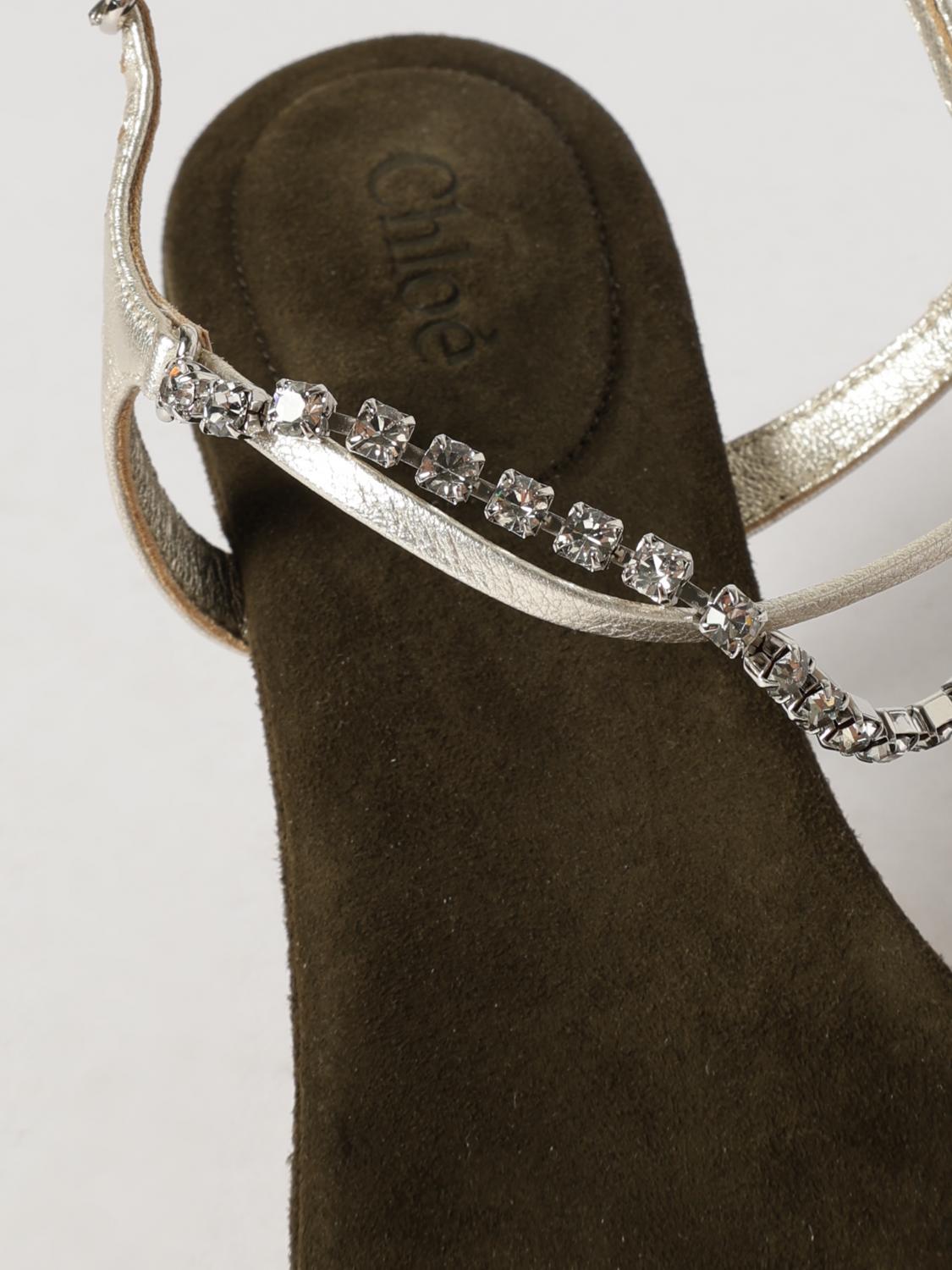 chloé crystal-embellished lambskin leather sandals with stiletto heel
