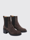 suede chelsea boots with t timeless logo and a lugged rubber sole