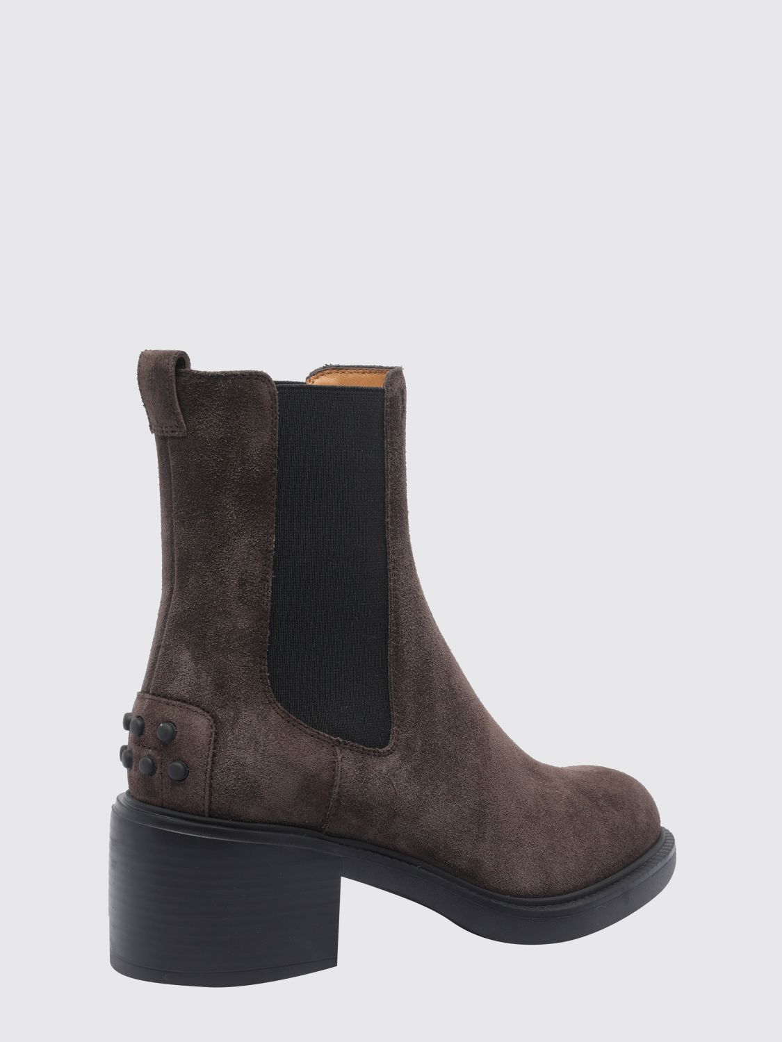 suede chelsea boots with t timeless logo and a lugged rubber sole