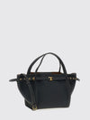 t signature grained leather handbag with t timeless logo