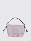 mamma baguette mini lambskin leather bag with ff monogram clasp