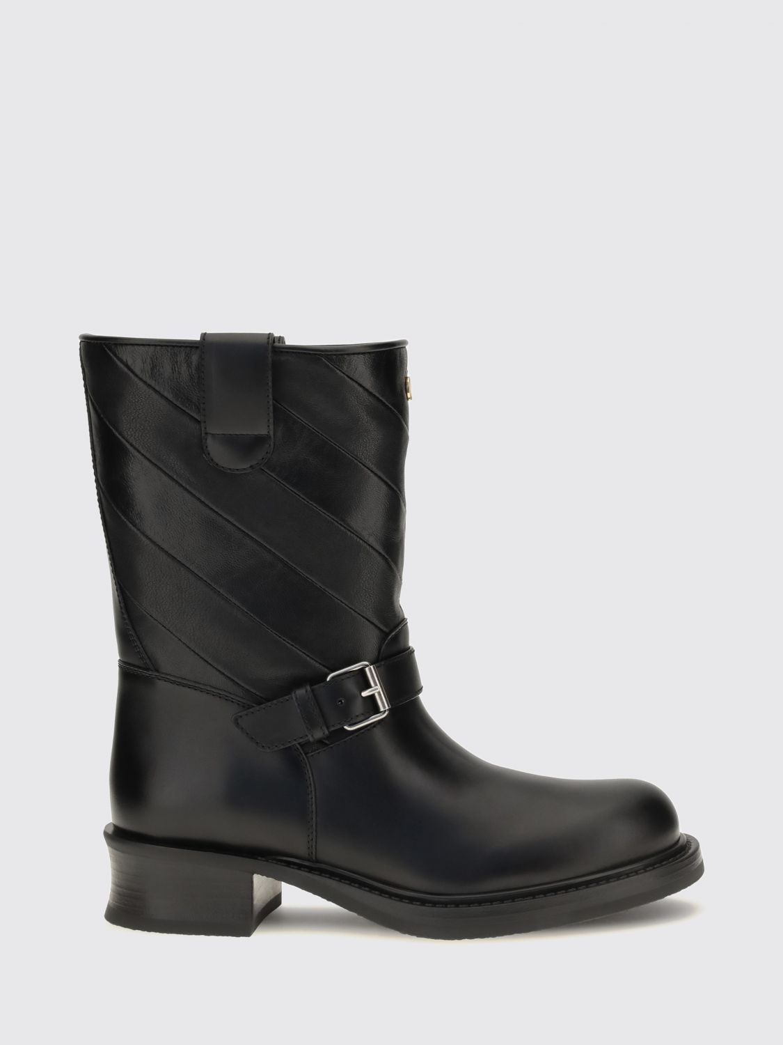 smooth leather vlogo signature biker boots