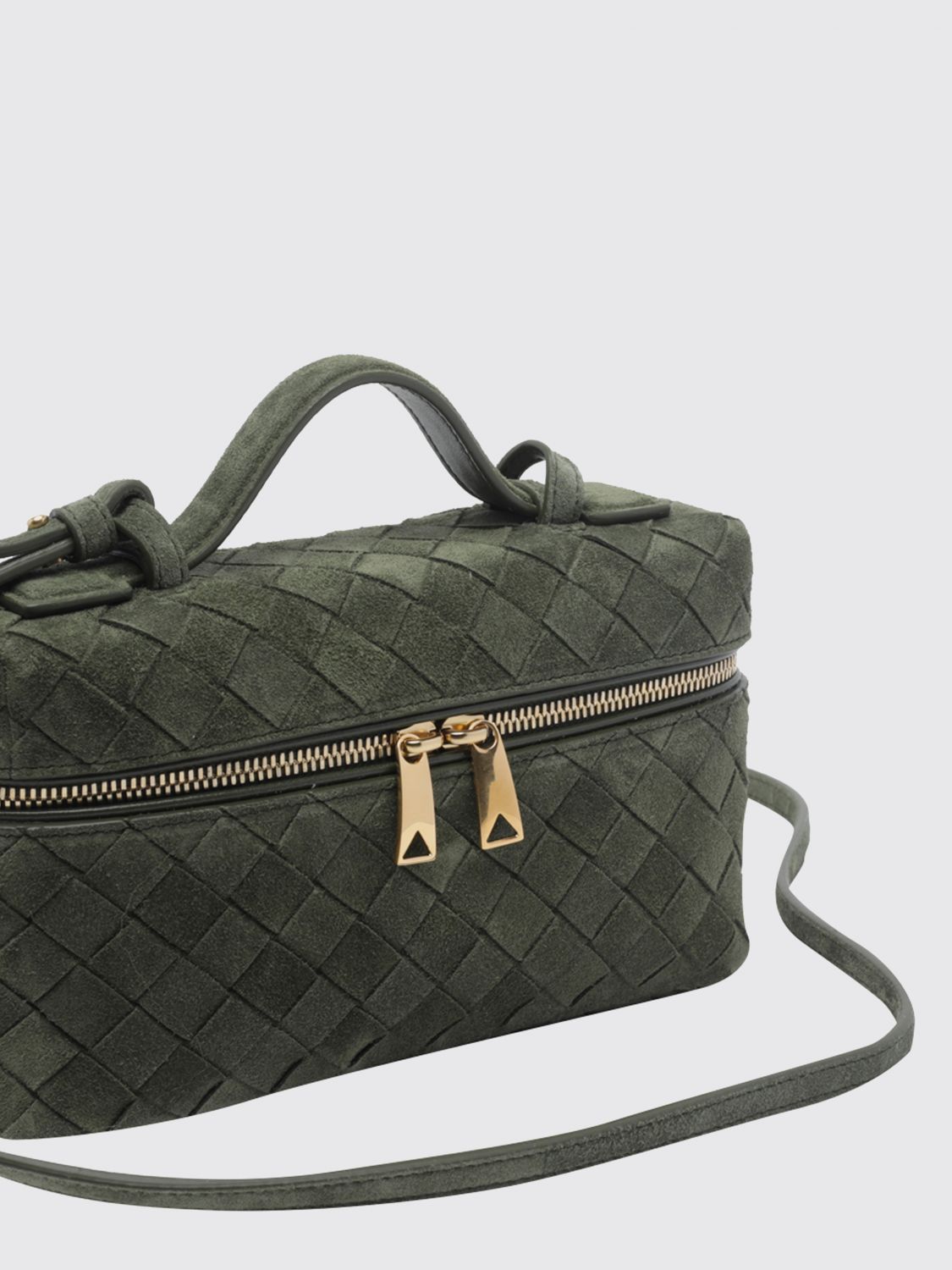 bang bang intrecciato suede leather mini bag