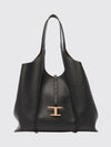 t timeless grained calfskin shopping bag with logo