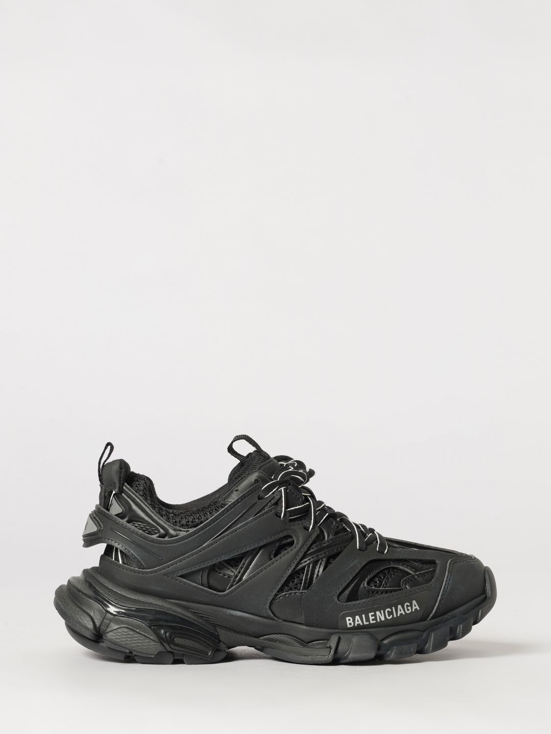 track low-top sneakers in mesh and polyurethane with oversized sole