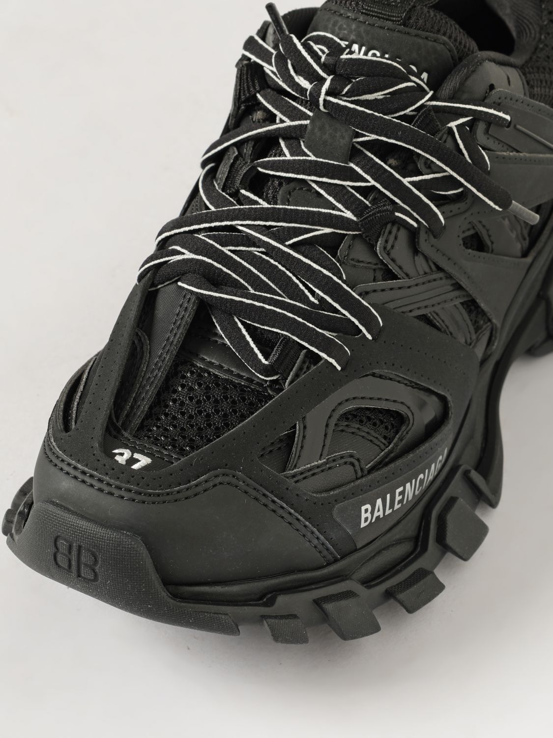 track low-top sneakers in mesh and polyurethane with oversized sole