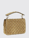 rockstud leather handbag with studs and chain strap
