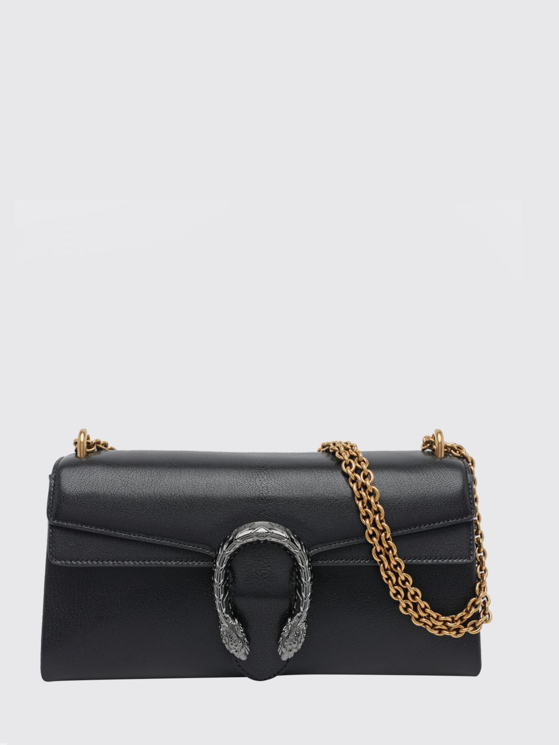 dionysus medium grained leather shoulder bag with tiger head closure