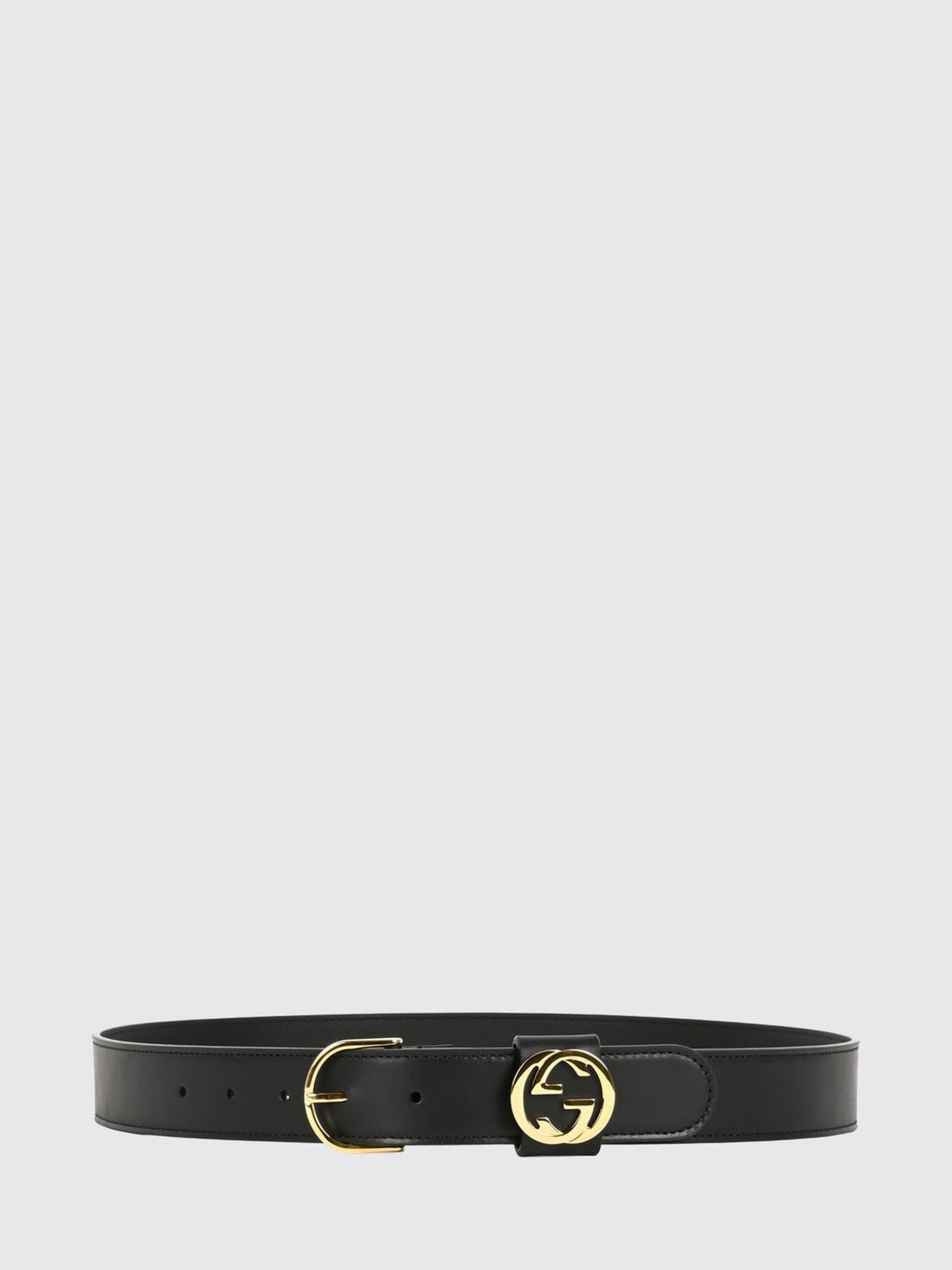 GUCCI 75 smooth calfskin leather belt with metal gg monogram buckle