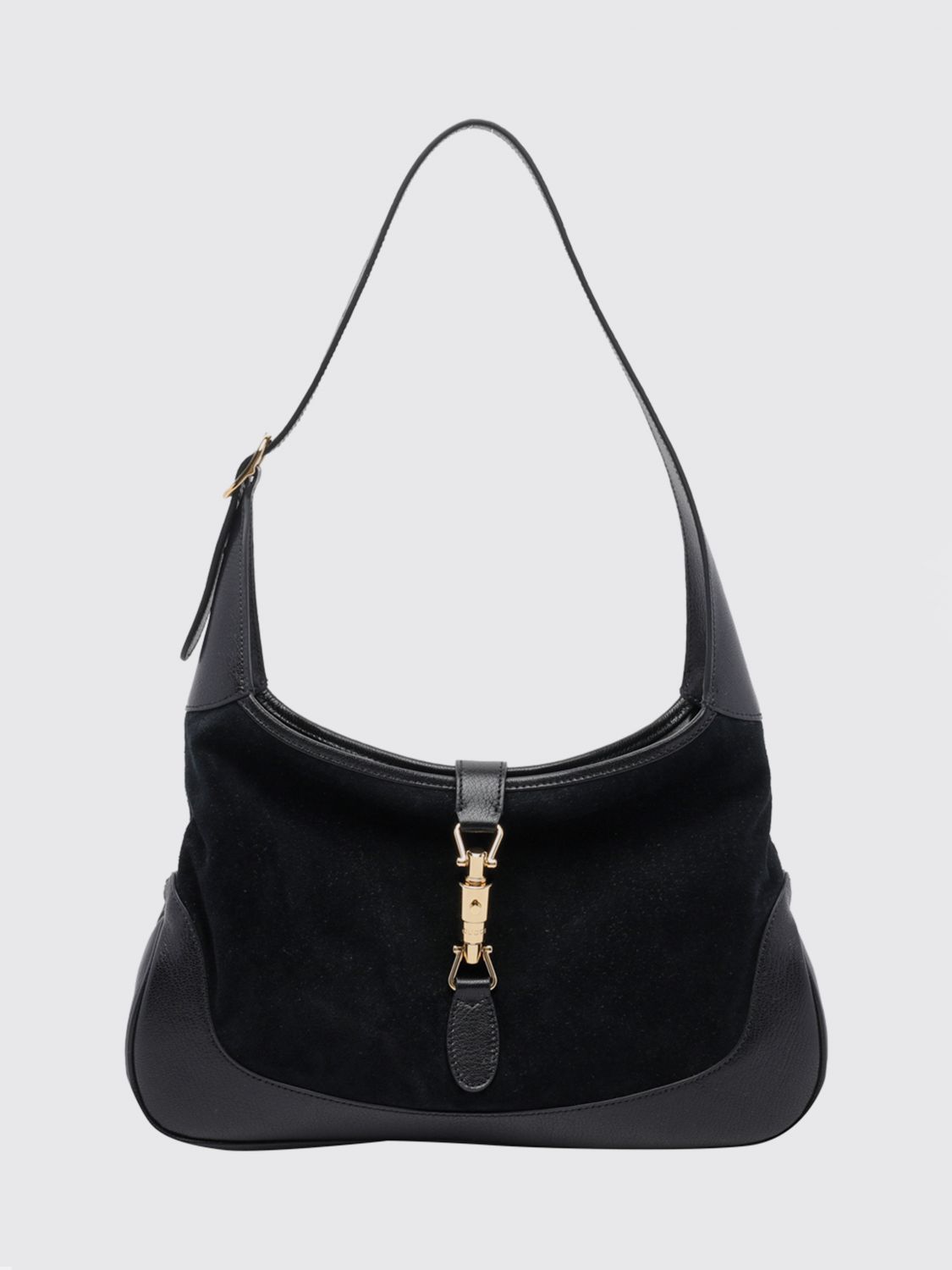 jackie 1961 medium grained leather shoulder bag with piston closure