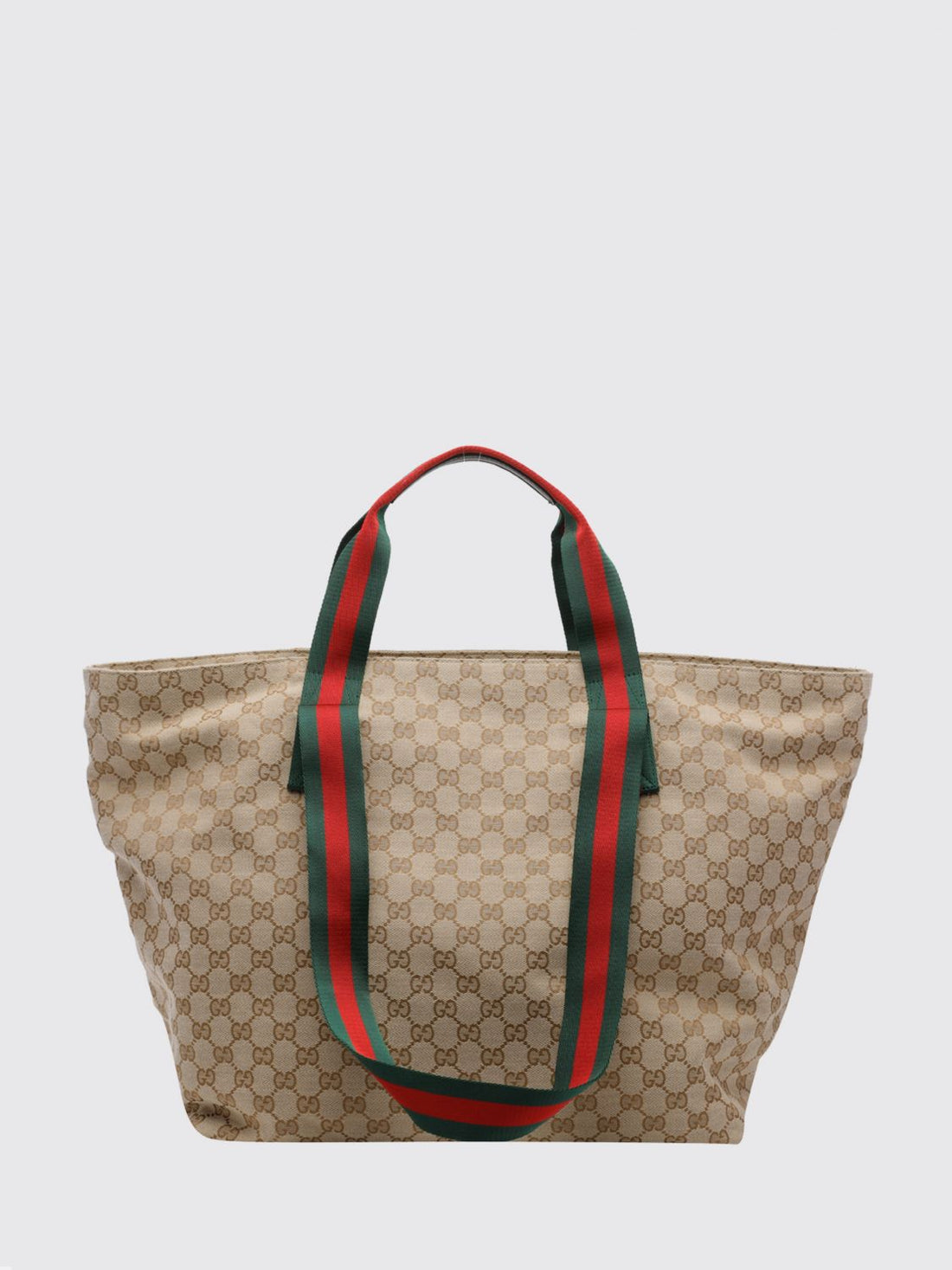 GUCCI OS medium shopping bag in jacquard fabric with gg monogram and striped pattern