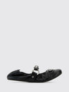 city round-toe ballet flats in studded arena lambskin