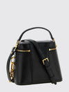mini calfskin leather handbag with embroidered pb monogram