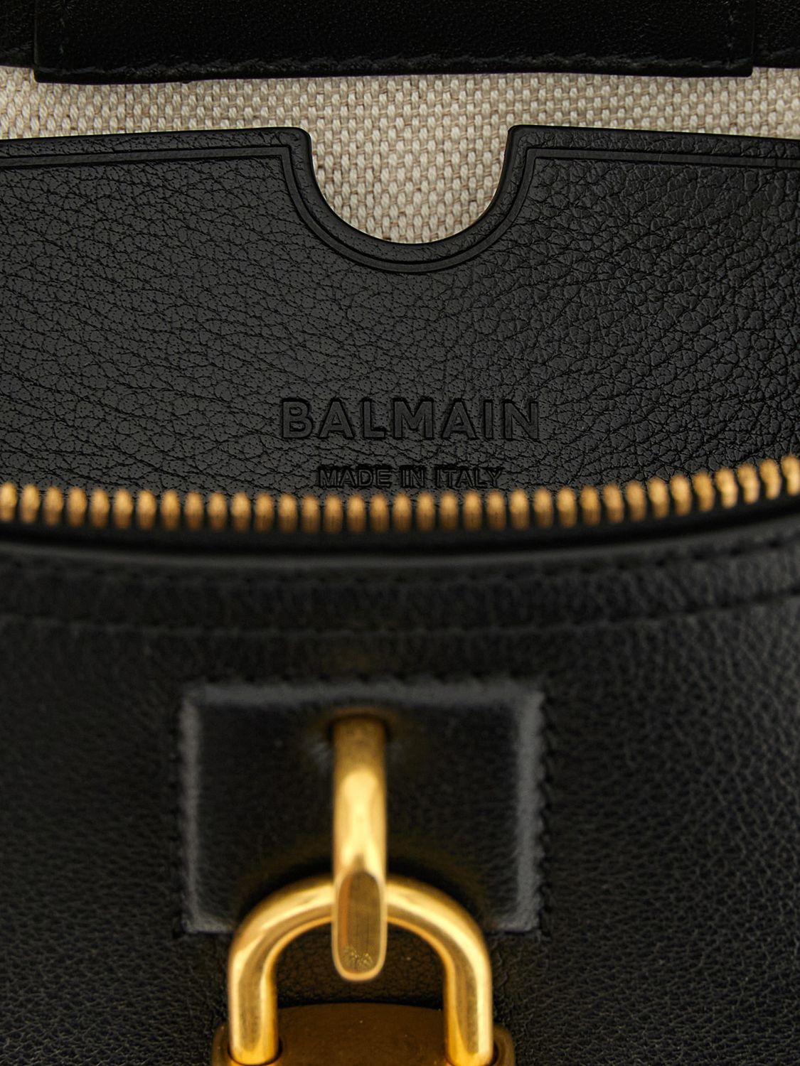 mini calfskin leather handbag with embroidered pb monogram