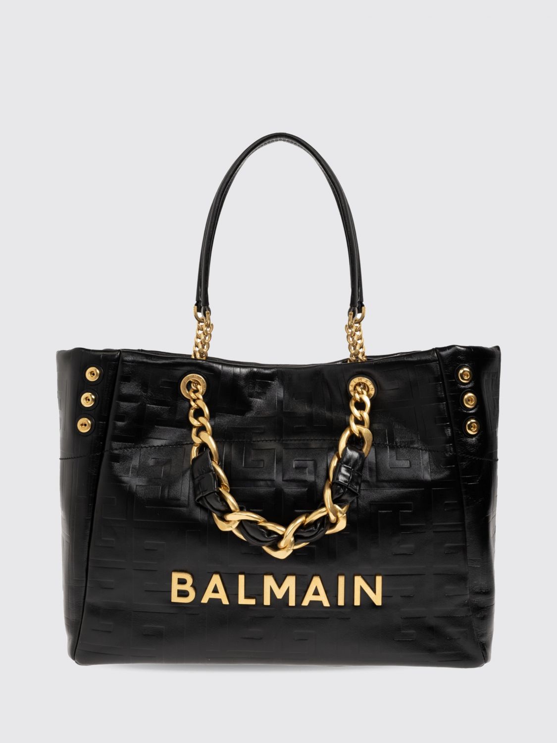 1945 soft calfskin leather shoulder bag with lettering logo and four handles