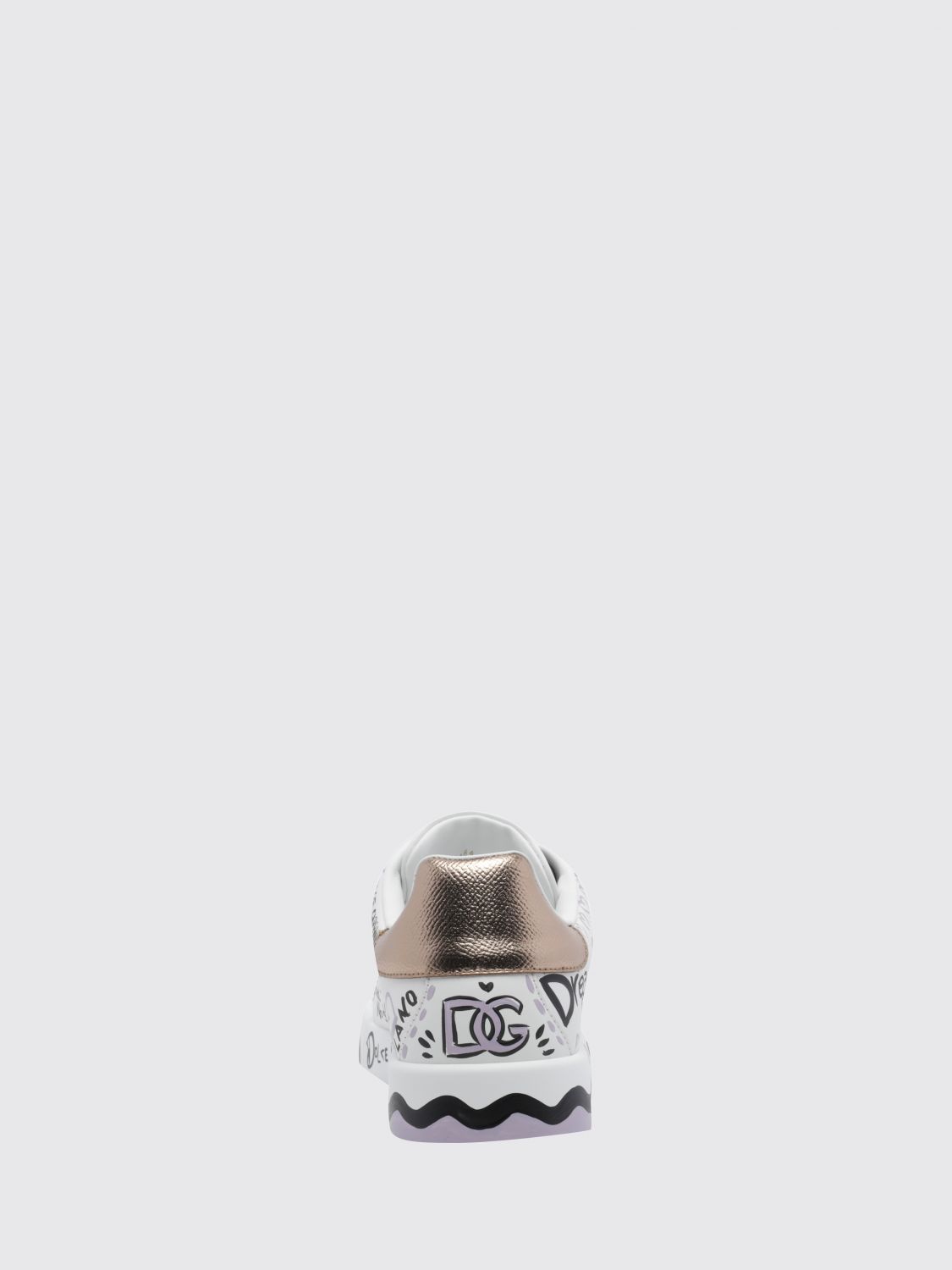 portofino calf leather sneakers with graphic and slogan print