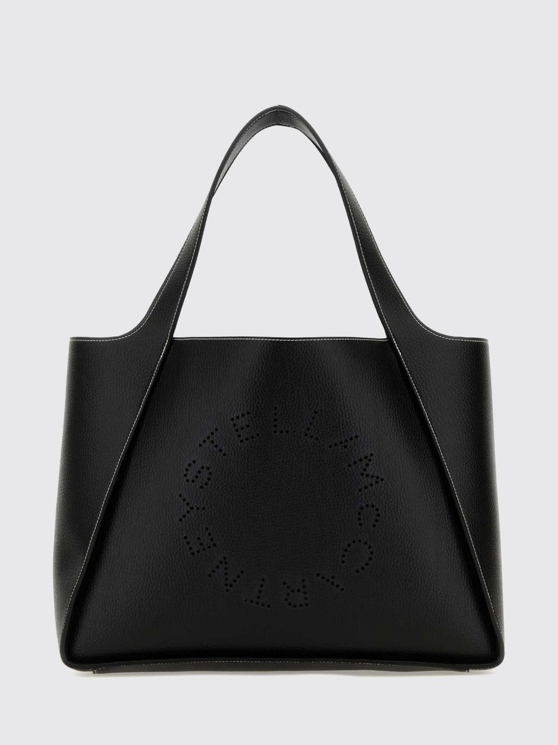 STELLA MCCARTNEY OS large synthetic leather shoulder bag with perforated logo